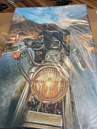 Customer photo review of 'Harley Wooferson' Personalized Pet Canvas