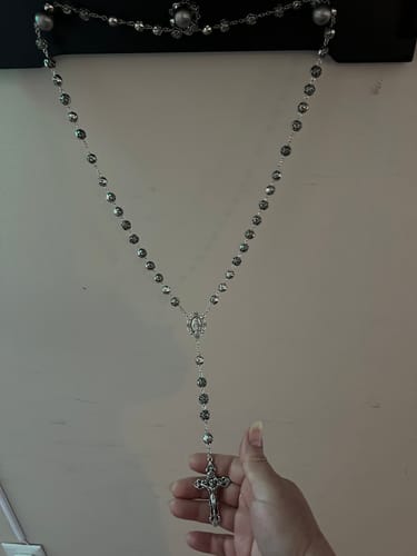 Customer photo review of Christianartworkshop Crucifix of Victory with Dynamic Tennis Prayer Rosary: Faith Meets Athletic Passion