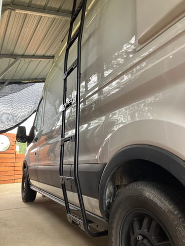 Customer photo review of Pre-Order | Transit Side Mount Ladder V2 - High Roof