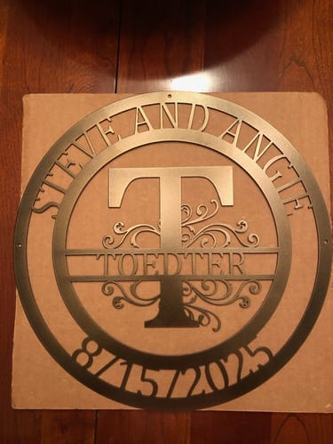 Francine A. review of Custom Metal Family Established Monogram Wall Art - 20+ Color Options image 1 out of 1