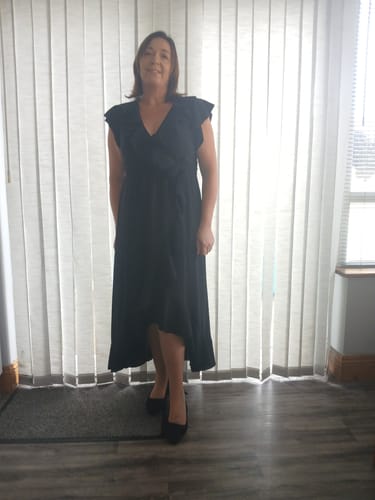 Customer photo review of Vegas Black Frill Maxi Dress