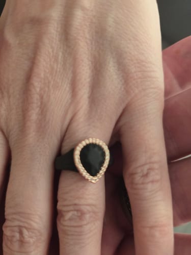 George P. review of New! Pear Silicone Ring with Metal Frame and Stones image 1 out of 1