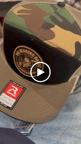 Customer video review of Custom Leather Patch Hats Richardson 168 Laser Engraved