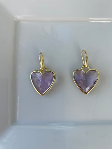 Customer photo review of Boucles d'oreilles Améthyste "Coeur"