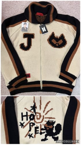 Customer photo review of BTS J-HOPE - HOPE ON THE STAGE OFFICIAL MD COWICHAN CARDIGAN (BEIGE)