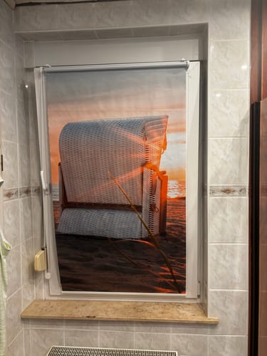 Customer photo review of Klemmfix Rollo "Strandkorb Meer Nordsee" | Motiv-Klemmrollo