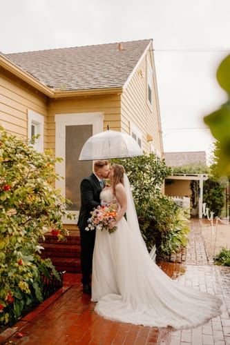 Customer photo review of Beaded Edge Veil: Fingertip to Cathedral Length - MARIELLA