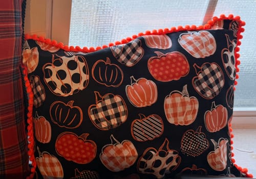 Customer photo review of Franky Pea Pod 3/8" Baby Pom Fringe Trim (Sold by the Yard)