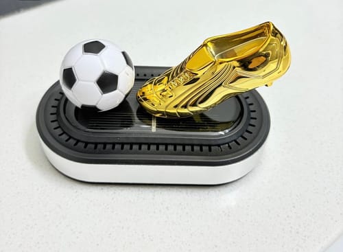 Customer photo review of Solar Powered Soccer-Themed Car Air Freshener