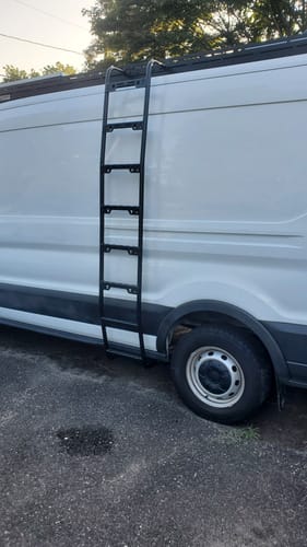 Customer photo review of Pre-Order - Ford Transit Side Mount Ladder - Medium Roof