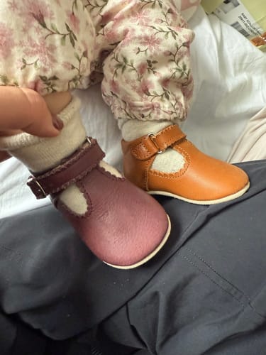 Customer photo review of Baby Scallop T-bar - Cognac