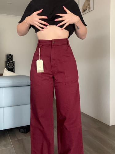 Customer photo review of Construction Pants - Burgundy