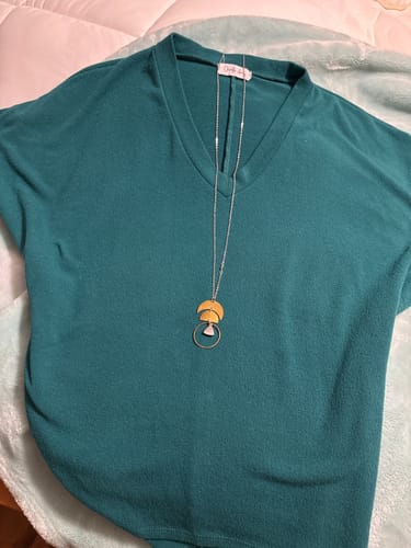 Customer photo review of Jolie Slouchy Dolman Tee (Spruce)