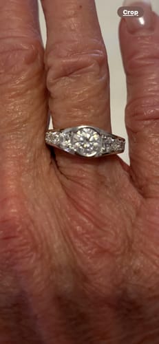 Customer photo review of Bezel Round Moissanite Channel Euro Shank Engagement Ring