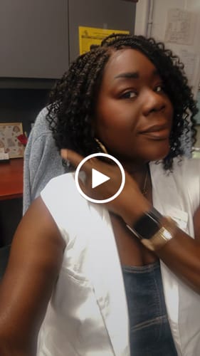 Customer video review of Lulu - Bora Bora Pre Bleached HD Full Lace Human Hair Curly Wave Boho Box Braided Wig