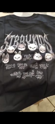 Customer photo review of KPOP Evil Cartoon Logo Cotton T-Shirt