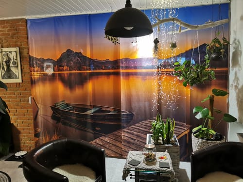 Customer photo review of Schiebegardine Motiv "Abendstimmung am Hopfensee"