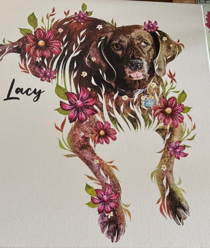 Customer photo review of Flowerpup Custom Pet Portrait (Humans too!)