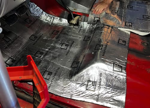 Customer photo review of SoundSkins | Heat Shield Thermal Insulation and Sound Deadening Kit | SSK-HTSHLD | Engine & Firewall, Dual Layer Insulated Mat, 54 sq ft