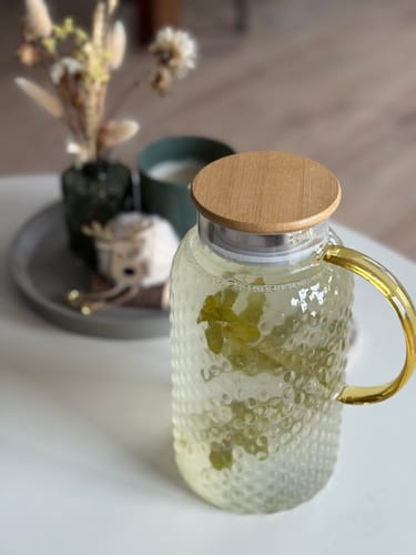 Customer photo review of Hitzebeständiger genoppter Glaskrug