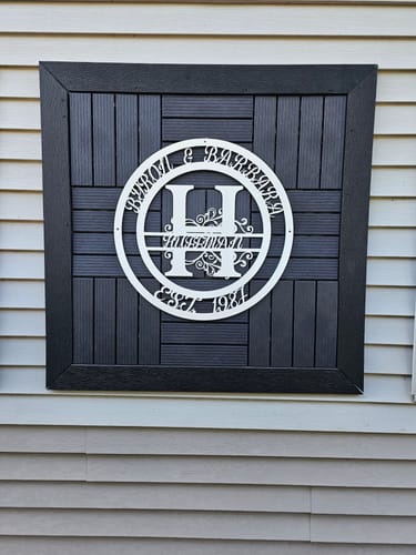Customer photo review of Custom Metal Family Established Monogram Wall Art - 20+ Color Options