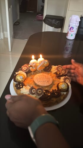 Customer photo review of Large personalised cookie