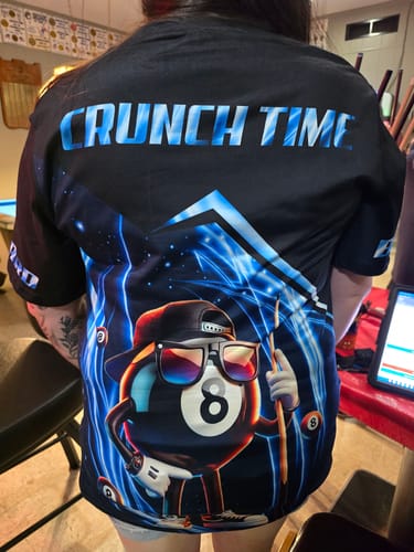 Customer photo review of Maxcorners Cool Billiard Premium Line Pattern Multicolor Options Personalized Name, Team Name 3D Polo Shirts (4 Colors)