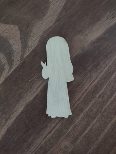 Customer photo review of Unfinished Wood Saint Michael Shape | DIY Craft Cutout | up to 46" DIY