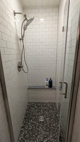 Customer photo review of All Metal 3-Spray Dual Shower Head Combo with Hand Held & Rain Shower, 2.5 GPM