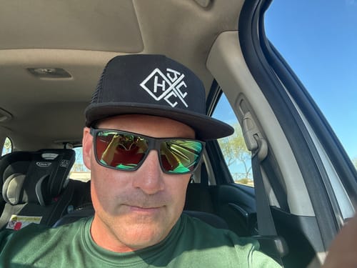 Customer photo review of Big Flat Bill Structured Mesh Hat