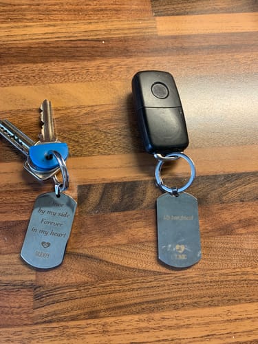 Customer photo review of Personalized Pet Keychain