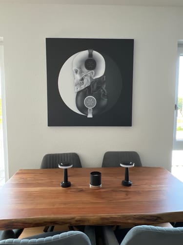 Customer photo review of Leinwandbild | Totenkopf Yin Yang | Quadrat