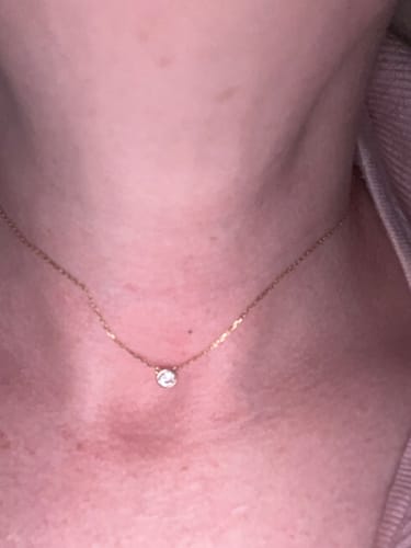 Customer photo review of Single Bezel Necklace :: Gold