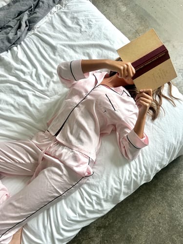 Customer photo review of Blush Pink Satin Pajama Set