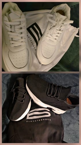 Customer photo review of ELEVATESHOES WHITE CASUAL