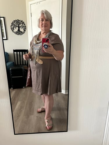 Customer photo review of Georgie Dress • Final Sale Deals! - Toasted Almond
