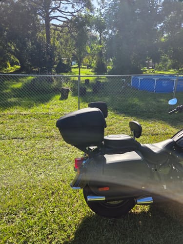 Customer photo review of 44L - Premium Extra Large Leather Wrapped Hard Motorcycle Trunk