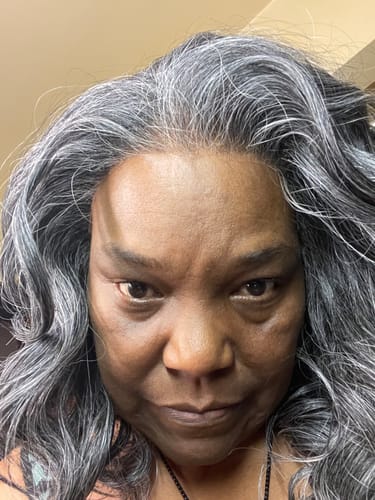 Customer photo review of Outre Airtied Human Hair Blend Glueless 13x6 HD Lace Front Wig - HHB-SOFT CURLS 18"