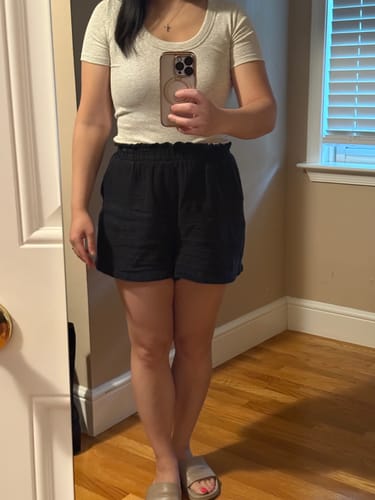 Customer photo review of Avi Scoopneck T-Shirt - Organic Ribbed Pima Cotton :: Beige Melange