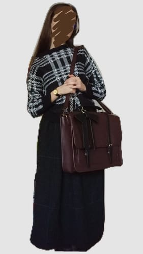 Customer photo review of Cocoa Truffle Ecosusi Classic Bow Briefcase