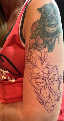 Customer photo review of Painless Tattoo Numbing Cream