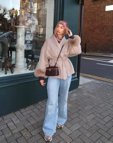 Customer photo review of Grace Faux Fur Coat Long and Short Jacket