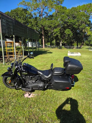Customer photo review of 44L - Premium Extra Large Leather Wrapped Hard Motorcycle Trunk