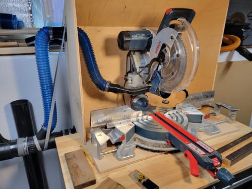 Customer photo review of Bosch Axial Glide Miter Saw Dust Chute (Gen II)