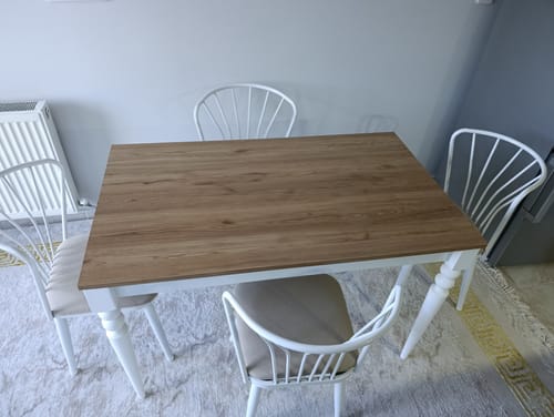 Customer photo review of Rani JC102 Mutfak Masa Sandalye Takımı Sepet Ceviz - Beyaz