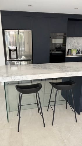 Customer photo review of Zac Leatherette Kitchen Bar Stool in Black