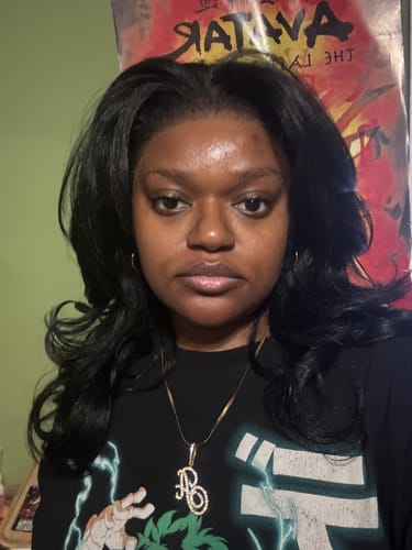 Customer photo review of Sensationnel Curls Kinks Glueless HD 13x6 Lace Front Wig - 13x6 KINKY BLOW OUT 20" - Kinky Edges