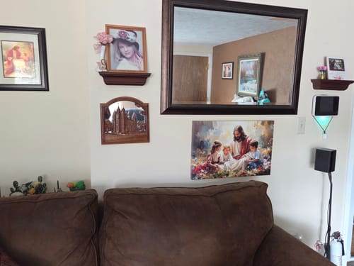 Customer photo review of Jesus With Children Faith Wall Art II