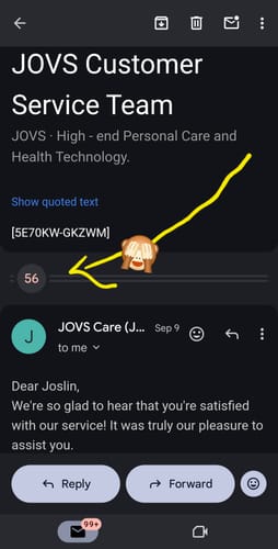Customer photo review of JOVS Pro II IPL Hair Removal Device