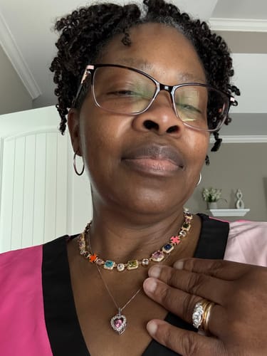 Customer photo review of Gold Solstice Gemstone Bundle (Necklace & Bracelet)